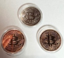 LOT OF 3 BITCOINS SILVER-COPPER-BRONZE SEALED IN CAPSULE + FREE SHIPPING