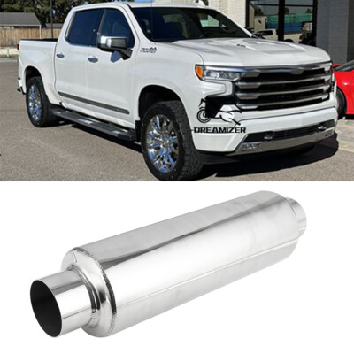 3Zoll Auspuff Endtopf Schalldämpfer Edelstahl Topflänge Für Chevy Silverado 1500