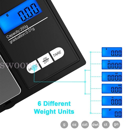 Mini Pocket Small Digital Pans Gold Jewellery Weighing Scales Micro Mg - Picture 6 of 10