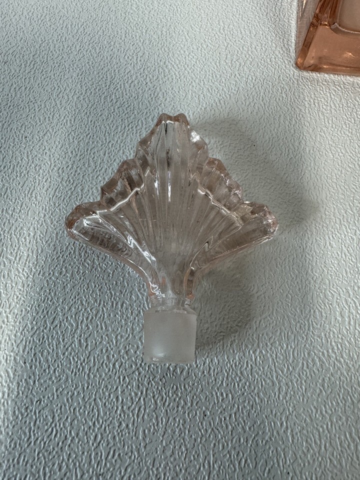 Vintage Art Glass Cameo Pink Square Perfume Bottle & Stopper 4.5” eBay