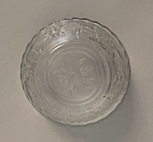 SANDWICH CLEAR 6” SCALLOPED SERVING/VEGETABLE BOWL–DEPRESSION GLASS-HOCKING-#38 - Picture 4 of 5