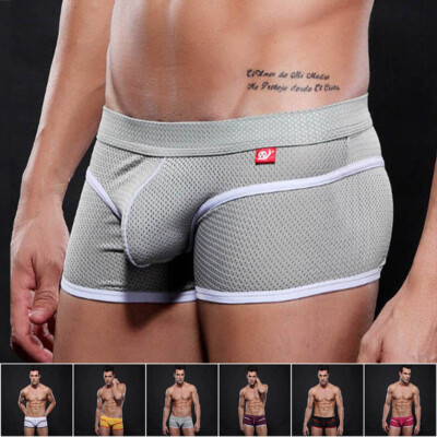 Underwear men sexy WJ New Mesh Boxer Briefs underpants short pouch size S M L XL