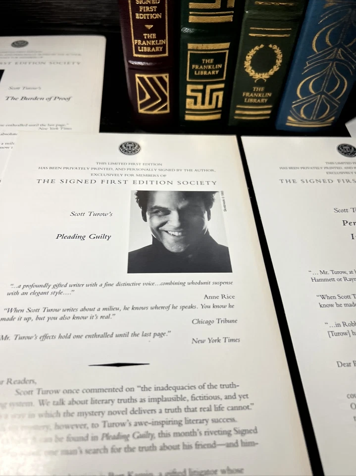 Franklin Library: Signed First Editions - Scott Turow Lot Of 4 / KAX Foto 3 de 4