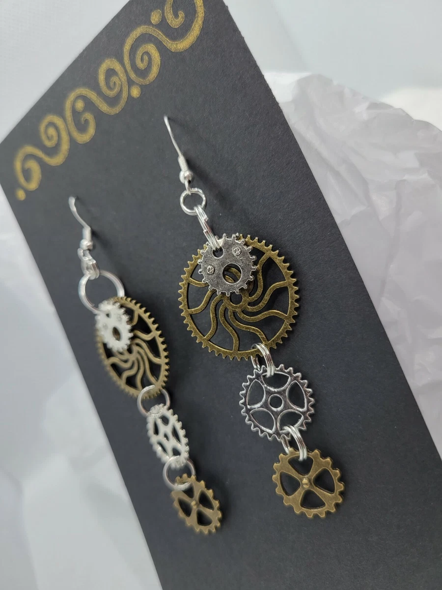 Steampunk gear deals earrings