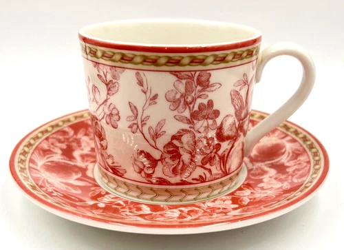 PRETTY ROYAL DOULTON RED PROVENCE CUP & SAUCER SET
