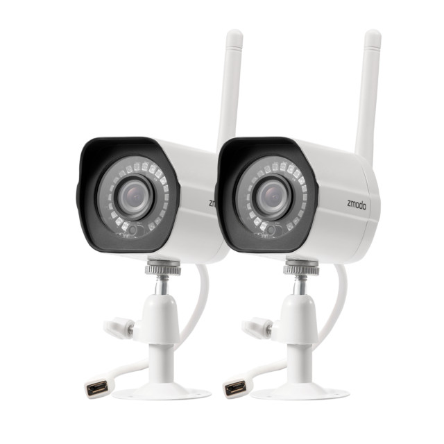 Zmodo Wireless Outdoor Security Camera System - White, 2 Pack