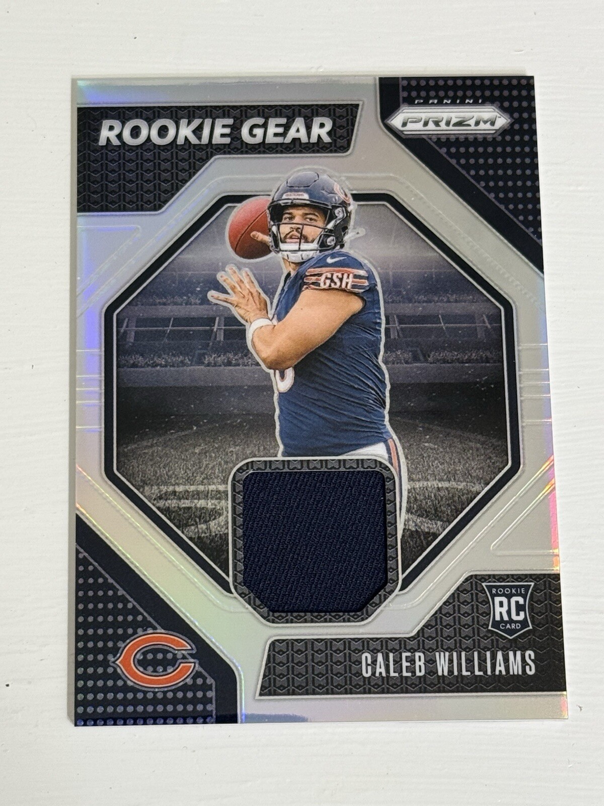 Caleb Williams 2024 Panini Prizm Rookie Gear Silver Prizm RC Patch! Chicago Bear