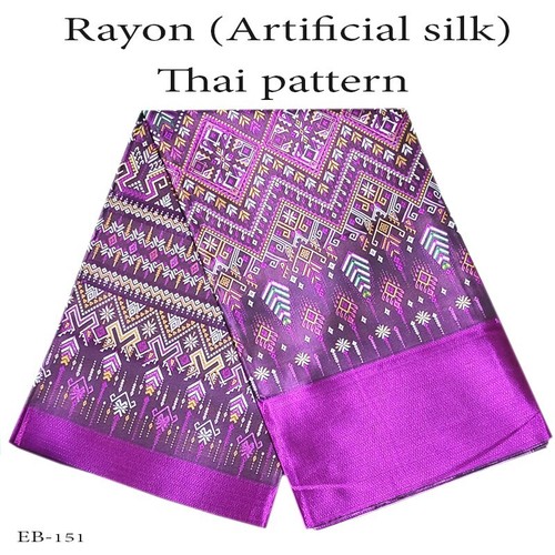 Rayon Fabric with Traditional Thai Pattern – Glossy Finish | EB-151