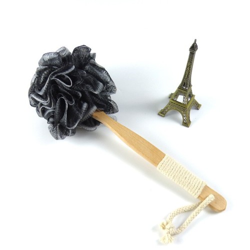 Holz langer Griff Luffa Badeschwamm weicher Rückenschrubber Peeling Badebürste - Bild 1 von 17