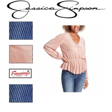 Jessica Simpson Ladies' Textured Peasant Top Shirt Blouse E23