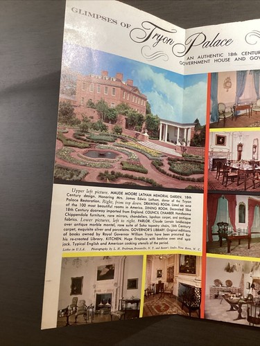 Vintage Tryon Palace Restoration Brochure New Bern Nc B38 - Picture 4 of 7