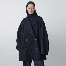 THE ROW Womens Autumn New Wool Cashmere Solid Color Double-sided Suit Coat