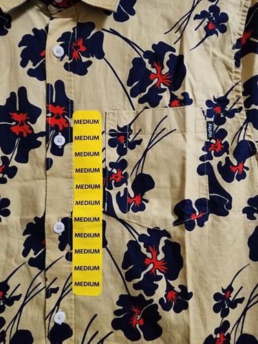 Hurley Men's M Hawaiian Button Front Shirt Tropical Patio Maple Cream NEW NWT - Picture 3 of 6