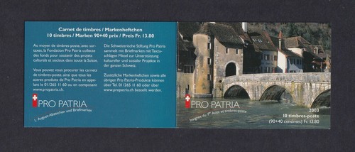 SWITZERLAND , SCHWEIZ 2003 Pro Patria Booklet Carnet Complete MNH Postfrisch - Imagen 3 de 3