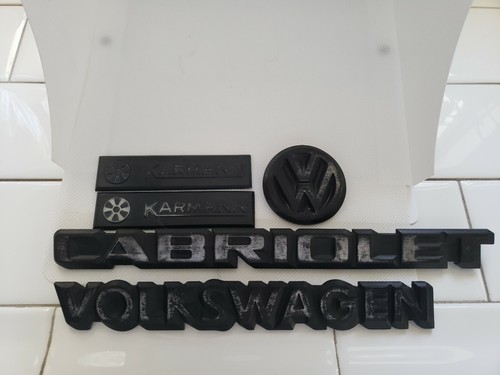 vw mk1 RABBIT CONVERTIBLE CABRIOLET SILVER REAR TRUNK EMBLEM | eBay