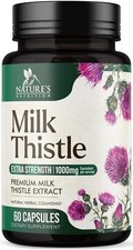 Milk Thistle Supplement - Max Strength 1000mg for Liver Cleanse Detox  Repair