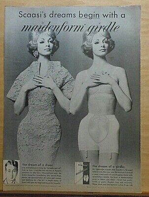 1960 magazine ad for Maidenform Girdles - dress & girdle designed by Scaasi  