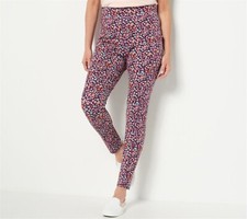 Denim  Co Active Duo Stretch Pant Side Pocket Burgundy Floral PM NWOT 859 