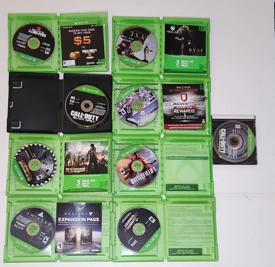 Xbox One 9 Game Lot Black Ops 3, 4, Ryse, Deadrising 3, Battlefield 1, Destiny - Image 2 of 2