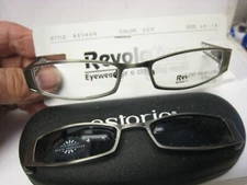 Revolution Eyeglass Frame W/ Magnet sun shade REV 609 GUN  49-19-140 w/case