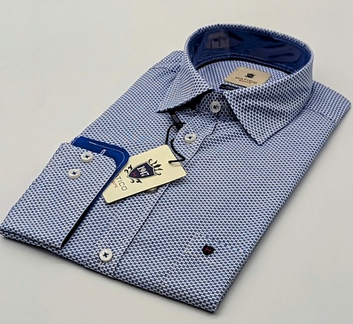 Langarm Hemd HATICO SPORT Gr. M 39/40 Kentkragen Blau Muster Regular Fit - Bild 5 von 7