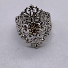 Sterling Silver 925 Filigree Scroll Ring Size 6