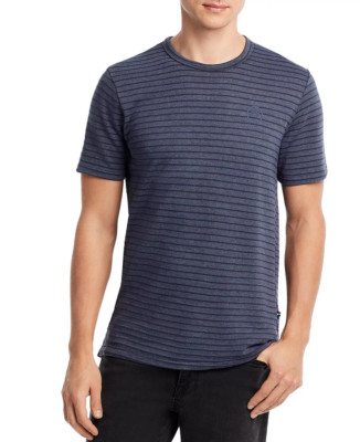 Sol Angeles Tonal Striped Crewneck Tee Black/Gray Size M 3300