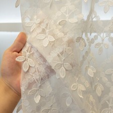 1PC European Vintage Embroidery Window Gauze Curtain Parlor DIY Decoration Drape