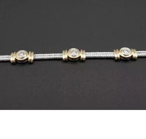 7Ct Round Lab Created Diamond 7" Bezel Tennis Bracelet 14K Two Tone Gold Plated - Image 2 of 4