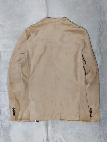 Eleventy Goat Leather Suede Jacket Men's Size M Brown from Japan - Picture 2 of 5
