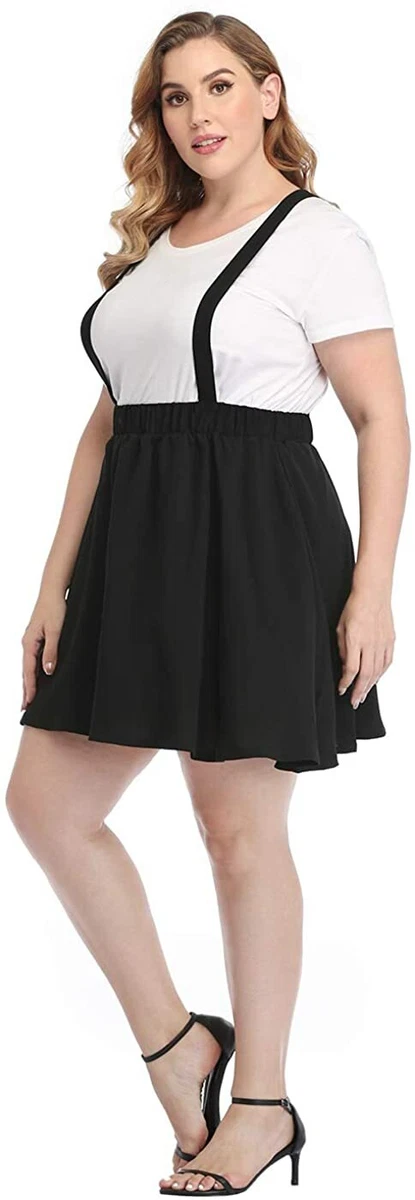 Plus size suspender clearance skirt