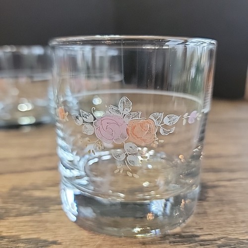 Pfaltzgraff Trousseau Roses Set Of 4 Old fashioned 8 Oz Glasses - Picture 2 of 11