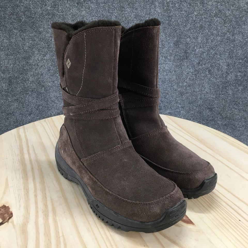 Columbia Boots 女式 8 Namara 雪棕色皮革侧拉链 Omni-Grip BL1258-238 — 第 3/4 张图片