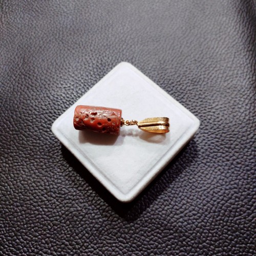 Colgante de piedras preciosas de coral rojo vintage colgante de coral natural collar colgante - Imagen 9 de 12