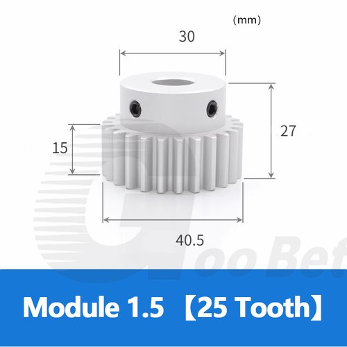 Zahnrad Stirnrad aus Aluminium Modul 1,5 mit Nabe 12 - 32 Zähne Motor Ritzel Alu - Bild 21 von 24
