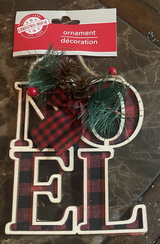 Weihnachtshaus Weihnachtsbaum "NOEL" Holzschmuck NEU