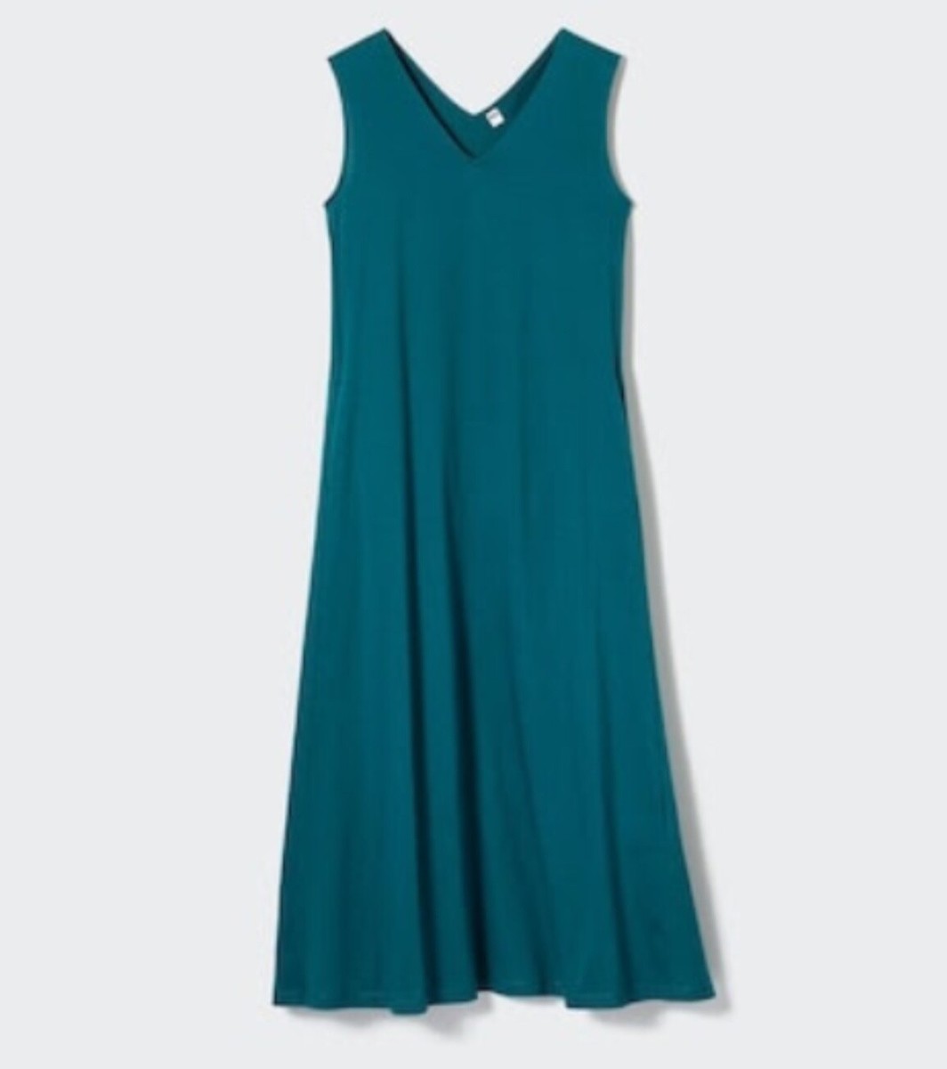 women mercerized cotton v-neck a-line long dress Vbvc Women's Sleeveless V-Neck Cotton-Linen Dress,Summer A-Line Beach Daily Wear For Women,Ladies Asymmetric Button Front Maxi Dress with Pockets,