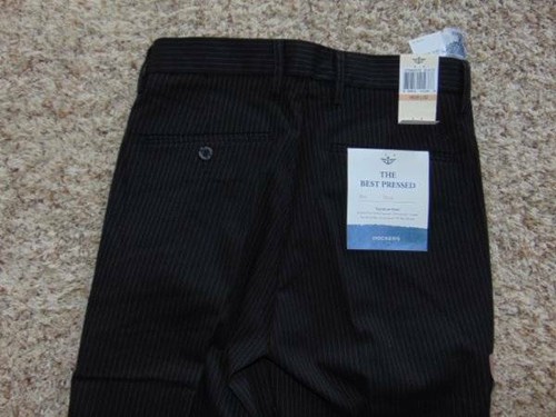 Mens Dress Pants Dockers Black Striped Slim Flat Stretch Signature $62-sz 29x32 - Picture 6 of 6