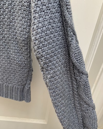 Gap Boys Small 6/7 Cotton Cable Knit Slate Blue Pull Over Sweater - Picture 4 of 6
