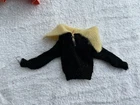 Vintage Barbie Black w/ White Angora Collar Cardigan Sweater