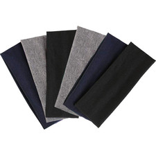 Black Headbands, 6 Pcs Fashion Hair Bands Stretch Elastic Yoga Headband for Wome