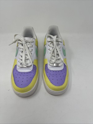 Nike Shoes Air Force 1 Custom Easter Pastel Yellow Purple Green White 8.5