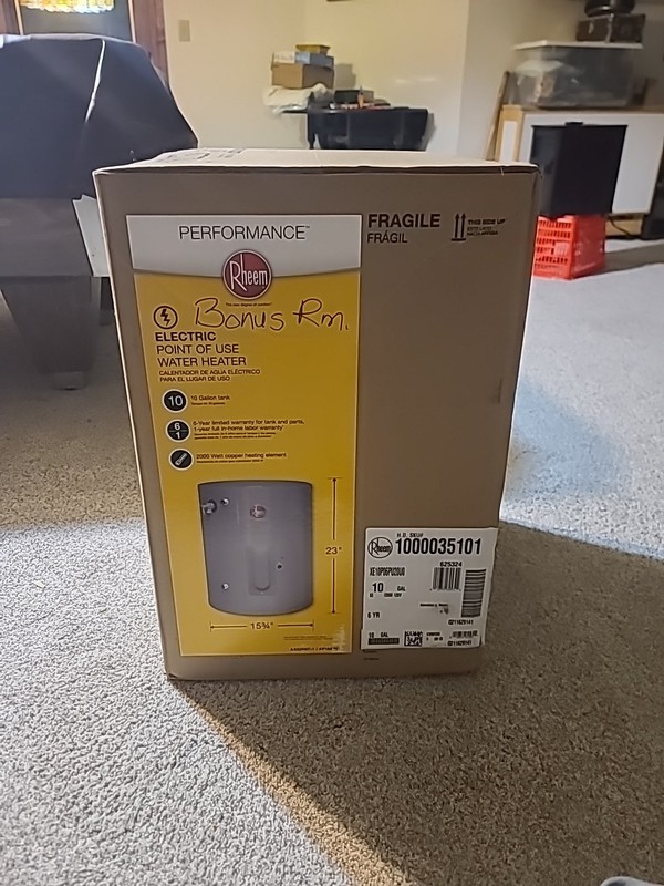 Rheem XE10P06PU20U0 10‑Gallon Electric Water Heater – New in Box – Local Pickup