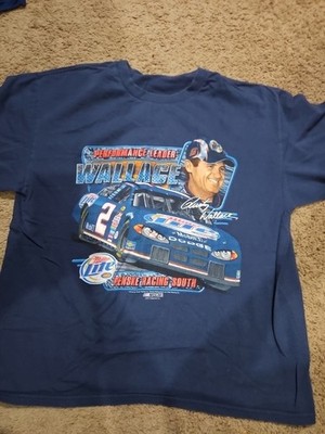 Vtg. Rusty Wallace NASCAR, Miller Lite Graphic T-Shirt-Men s XL 100% Cotton