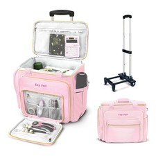 Rolling Craft Bag, Large Tote with Detachable Wheels, Rolling Teacher Bag, Wa...