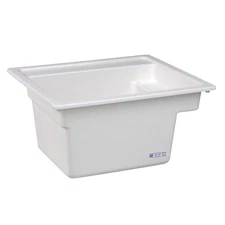 Mustee 25 Multi-Task Sink 22" x 25" Fiberglass 1 Bowl Rectangle White