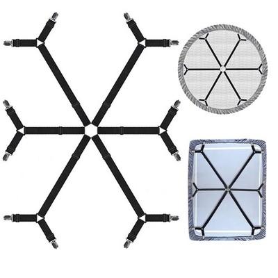 2Pack Bed Straps,Adjustable Elastic Fitted Straps, Crisscross Bed Fasteners S...