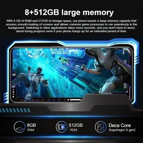 New Povo 5 Pro Smartphone Global Unlocked Android 8+512GB 6.8'' 8800mAh Gifts - Afbeelding 7 van 19