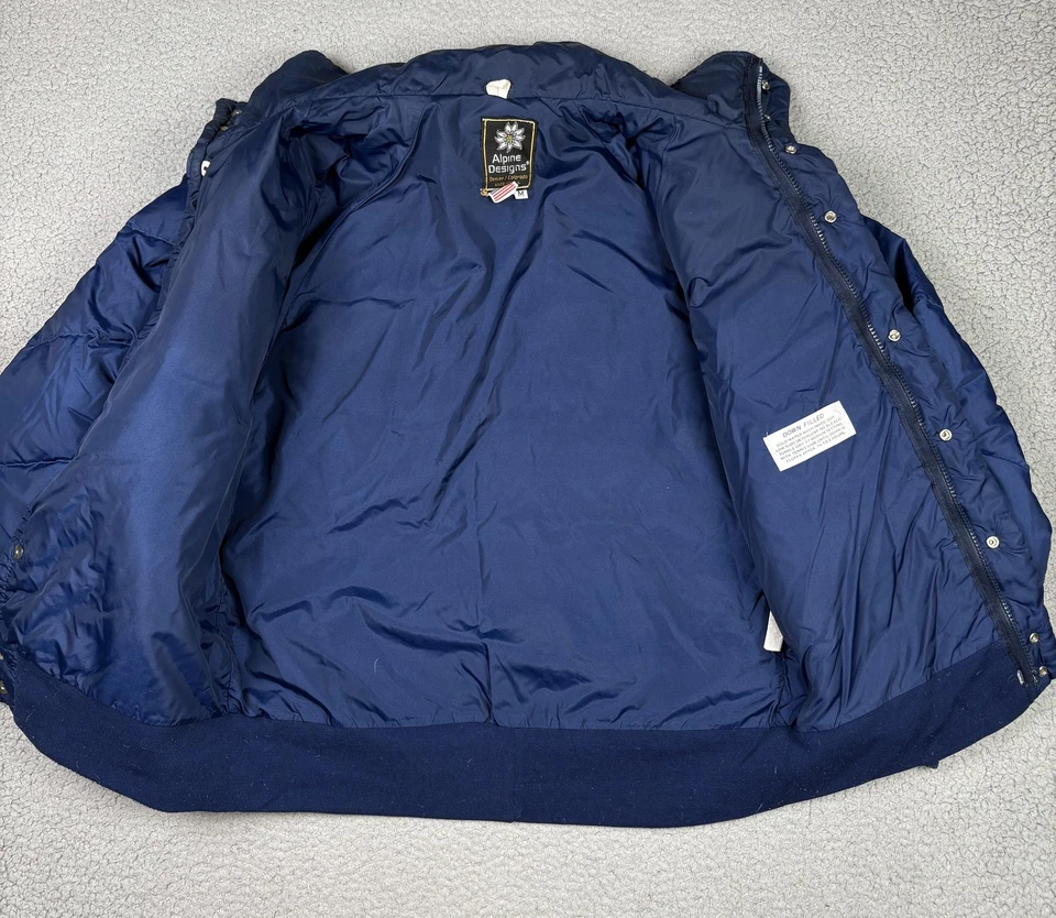 Vintage Alpine Designs Jacket Mens Medium Down Puffer USA Made Winter 80s Warm - Image 4 of 4