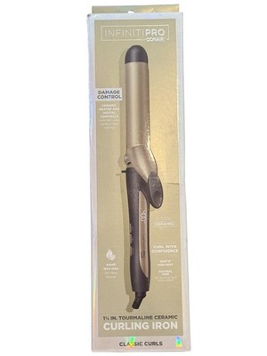 InfinitiPRO Conair Curling Iron 1.25  Tourmaline Ceramic Classic Curls Open Box